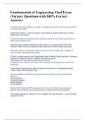 Fundamentals of Engineering Final Exam &lpar;Varney&rpar; Questions with 100&percnt; Correct Answers