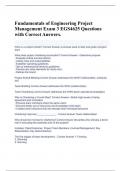 Fundamentals of Engineering Project Management Exam 3 EGS4625 Questions with Correct Answers&period; 