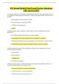 RN Mental Health Final Exam Practice Questions with Answers&period;2023