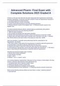  Advanced Pharm&colon; Final Exam with Complete Solutions 2023 Graded A