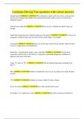 Louisiana Driving Test questions with correct answers