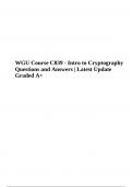WGU Course C839 Intro to Cryptography; Questions With Correct Answers | Latest Update Graded A+ (2023/2024)