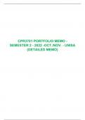 CPR 3701 PORTFOLIO MEMO - SEMESTER 2 - 2022, University of South Africa, UNISA