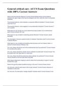 General critical care -ACCS Exam Questions with 100&percnt; Correct Answers