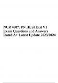 PN HESI Exit V1 Exam Questions and Answers Rated A+ | Latest Update 2023/2024