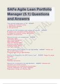 SAFe Agile Lean Portfolio Manager (5.1) Questions and Answers