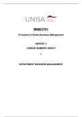 MNB3701 - REPORT 2 FULLY COMPLETED ON CHOSEN MNE