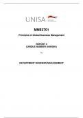MNB3701 - FULLY COMPLETED REPORT 3 ON CHOSEN MNE 