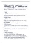 WGU&comma; Information Security and Assurance &lpar;C725&rpar;&comma; SET I Questions and Answers 2022&sol;2023