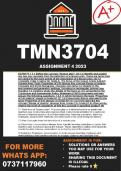 TMN3704 Assignment 4 2023 (ANSWERS)