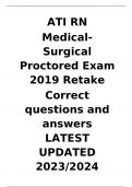 ATI MED SURG PROCTORED EXAM 2019 RETAKE WITH NGN (LATEST UPDATE 2023/2024) (5 VERSIONS COMBINED) (COMPLETE SOLUTION PACKAGE))