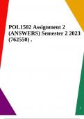 POL1502 Assignment 2 (ANSWERS) Semester 2 2023 (762550) .