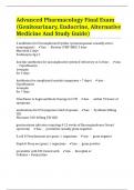 Advanced Pharmacology Final Exam (Genitourinary, Endocrine, Alternative Medicine And Study Guide)