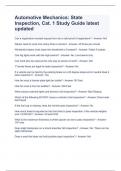 Automotive Mechanics&colon; State Inspection&comma; Cat&period; 1 Study Guide latest updated