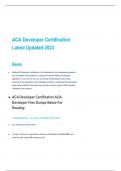 ACA Developer Certification Latest Updated 2023