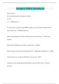 Surgery PAEA Questions &vert; 2023 &vert; 300 Questions with 100&percnt; Correct Answers &vert; Updated & Verified &vert; 31 Pages