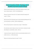 North Carolina XCEL Testing Life & Health Insurance Exam Study &vert; 2023 &vert; 135 Questions with 100&percnt; Correct Answers &vert; Updated & Verified