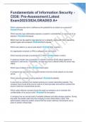 Fundamentals of Information Security - C836&colon; Pre-Assessment&colon;Latest Exam2023&sol;2024&comma;GRADED A&plus;&sol; E-Commerce