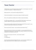 Texas Teacher Certification exam 2023 with 100&percnt; correct answers