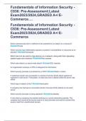 Fundamentals of Information Security - C836&colon; Pre-Assessment&colon;Latest Exam2023&sol;2024&comma;GRADED A&plus;&sol; E-Commerce