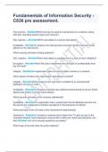 Fundamentals of Information Security -  C836 pre assessment