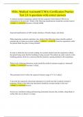 NHA&colon; Medical Assistant&lpar;CCMA&rpar; Certification Practice Test 2&period;0 A questions with correct answers