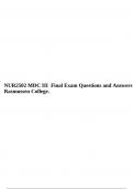 NUR2502 MDC III Final Exam Questions and Answers - Rasmussen College.