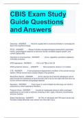Bundle For CBIS Exam Questions with Correct Answers