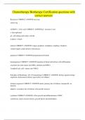 Chemotherapy Biotherapy Certification questions with correct answers