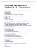 Premier Food Safety Sample Test 2 Questions With 100&percnt; Correct Answers&period;