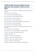 COPE Health Scholars Written Exam Question and answers 100&percnt; correct 2023