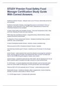 STUDY Premier Food Safety Food Manager Certification Study Guide With Correct Answers&period;