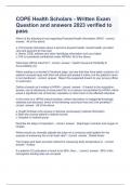 COPE Health Scholars - Written Exam Question and answers 2023 verified to pass