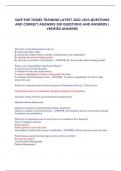 SAFE FOR TEAMS TRAINING LATEST 2022-2023 QUESTIONS  AND CORRECT ANSWERS 200 QUESTIONS AND ANSWERS &vert;  VERIFIED ANSWERS
