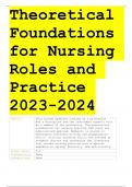 Theoretical Foundations for Nursing Roles and Practice 2023-2024 
