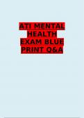 ATI MENTAL HEALTH EXAM BLUE PRINT QUESTIONS AND ANSWERS GRADED A+