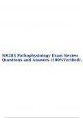 NR283 Pathophysiology Exam Review Questions and Answers (100%Verified). 