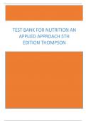 Test Bank For Nutrition An Applied Approach 5th Edition Thompson