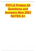 PHTLS Pretest All Questions and Answers New 2023 RATED A+