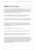 MGMT 351 EXAM  2023 WITH 100&percnt; CORRECT ANSWERS