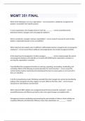 MGMT 351 EXAM  2023 WITH 100&percnt; CORRECT ANSWERS