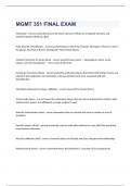 MGMT 351 EXAM  2023 WITH 100&percnt; CORRECT ANSWERS