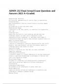 ADMN 232 Final Actual Exam Questions and Answers 2023 A+ Graded.
