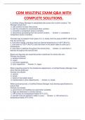 CDM MULTIPLE EXAM Q&A WITH  COMPLETE SOLUTIONS RATED A&period;