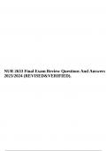 NUR 2633 Final Exam Review Questions And Answers 2023/2024 (REVISED&VERIFIED).