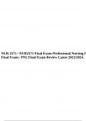 NUR 2571 / NUR2571 Final Exam Professional Nursing II Final Exam / PN2 Final Exam Review Latest 2023/2024.