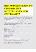 Hesi PN Practice Exam and Questions PLUS RATIONALES/PN HESI EXIT EXAM V3