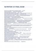 NUTRITION 121 FINAL EXAM