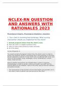 NCLEX-RN QUESTION AND ANSWERS WITH RATIONALES 2023 Physiological Integrity: Physiological Adaptation  Questions