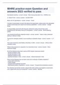 IBHRE practice exam Question and answers 2023 verified to pass